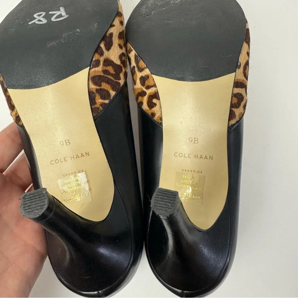 Woman’s Cole Haan Kyle Leopard Print Pointed Toe Stiletto Pumps Size 9